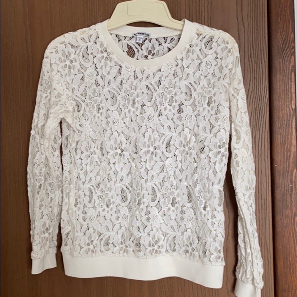Express long sleeve lace top